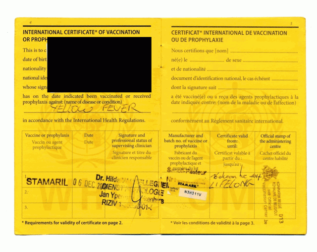 International Vaccination Certificates