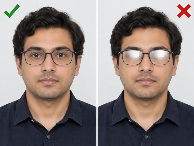 Correct And Incorrect Glasses Glare Visibility