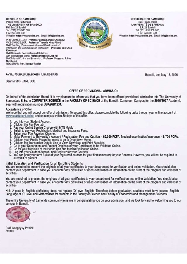 Sample For Certificate Of Enrolment