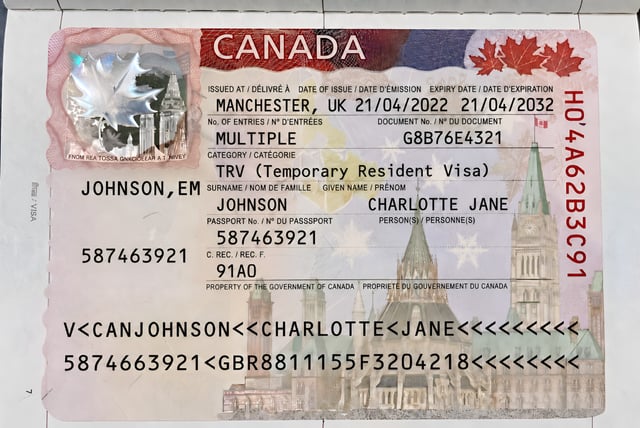 Sample Of Approved Visa For The Destination Country