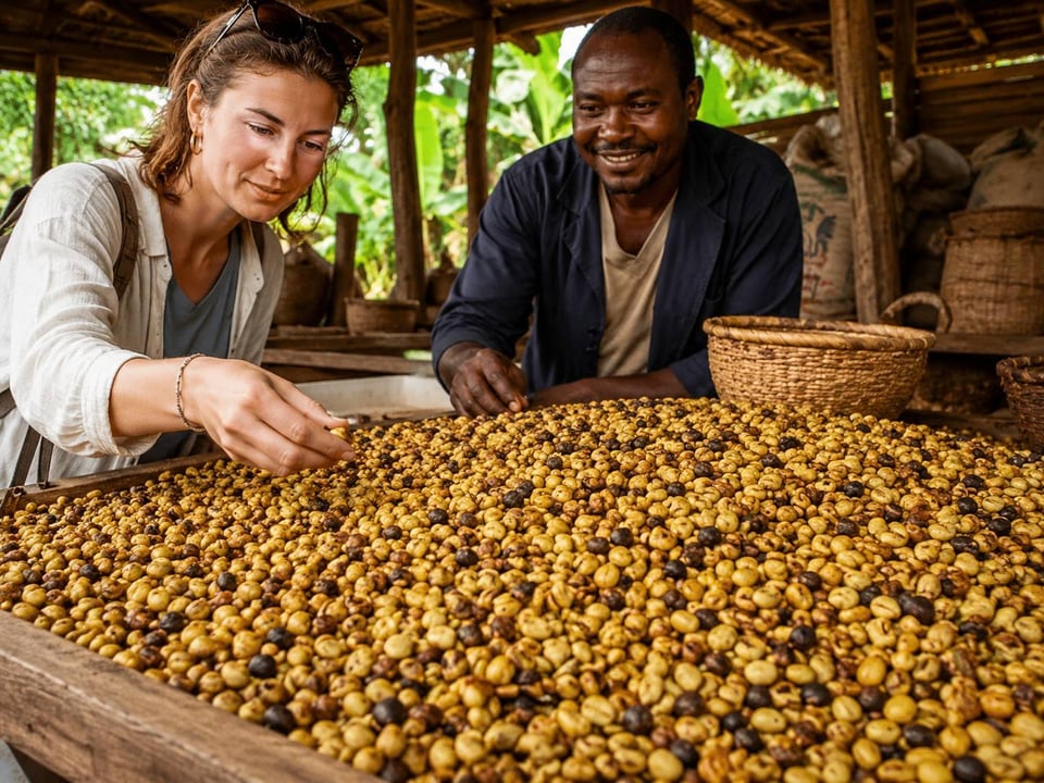 Arabica Coffee Beans At Display