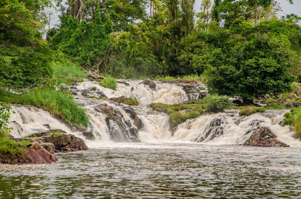 Kribi Waterfalls Flowing Into The Sea