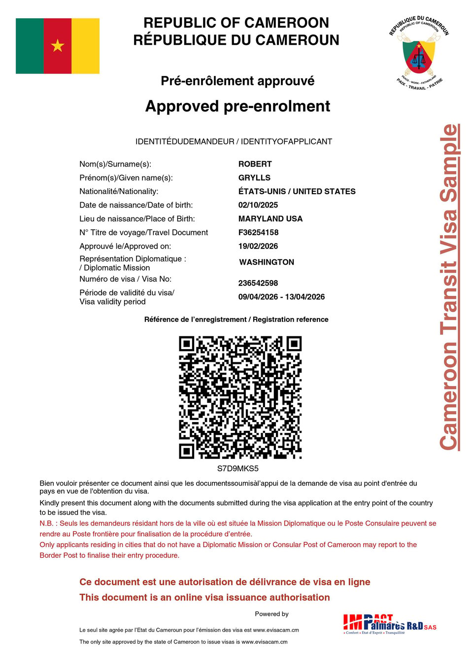 Cameroon Transit Visa