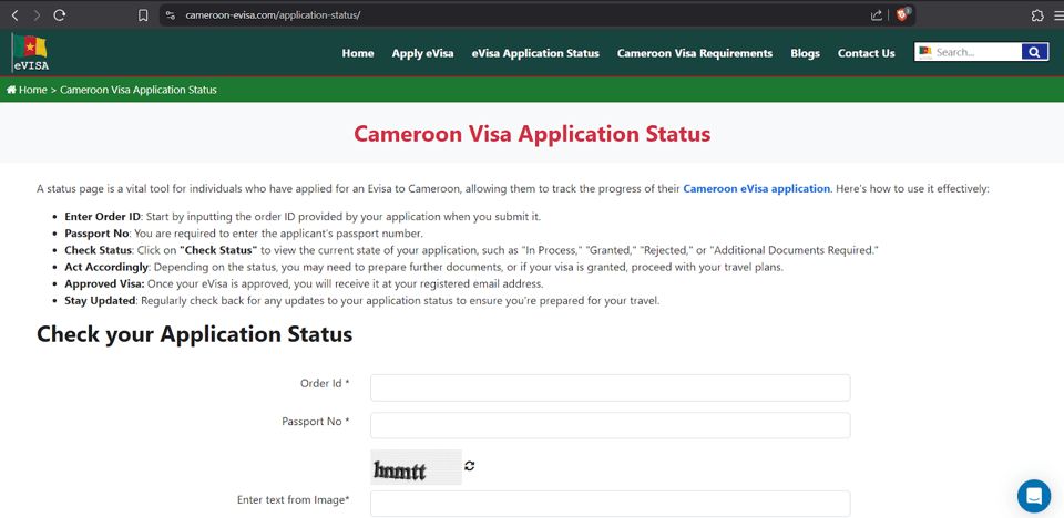 Track Your eVisa Application